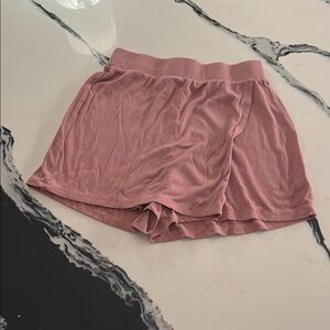 Pink Ribbed Lounge Shorts